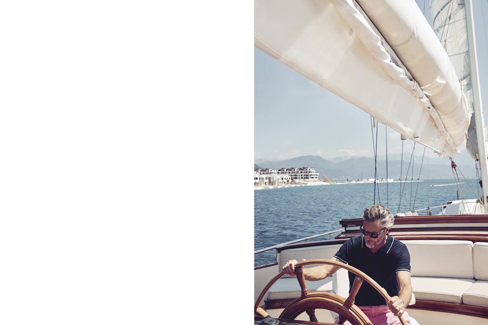 Luxury lifestyle of yachtsmen on the sailing yacht