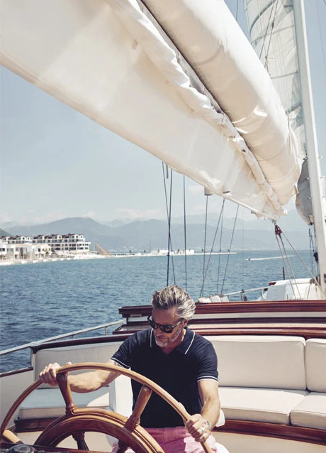 Luxury lifestyle of yachtsmen on the sailing yacht